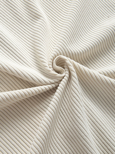 Chemise à manches longues en velours côtelé et col cubain