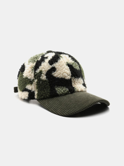 Casquette de baseball en peluche à blocs de couleurs camouflage