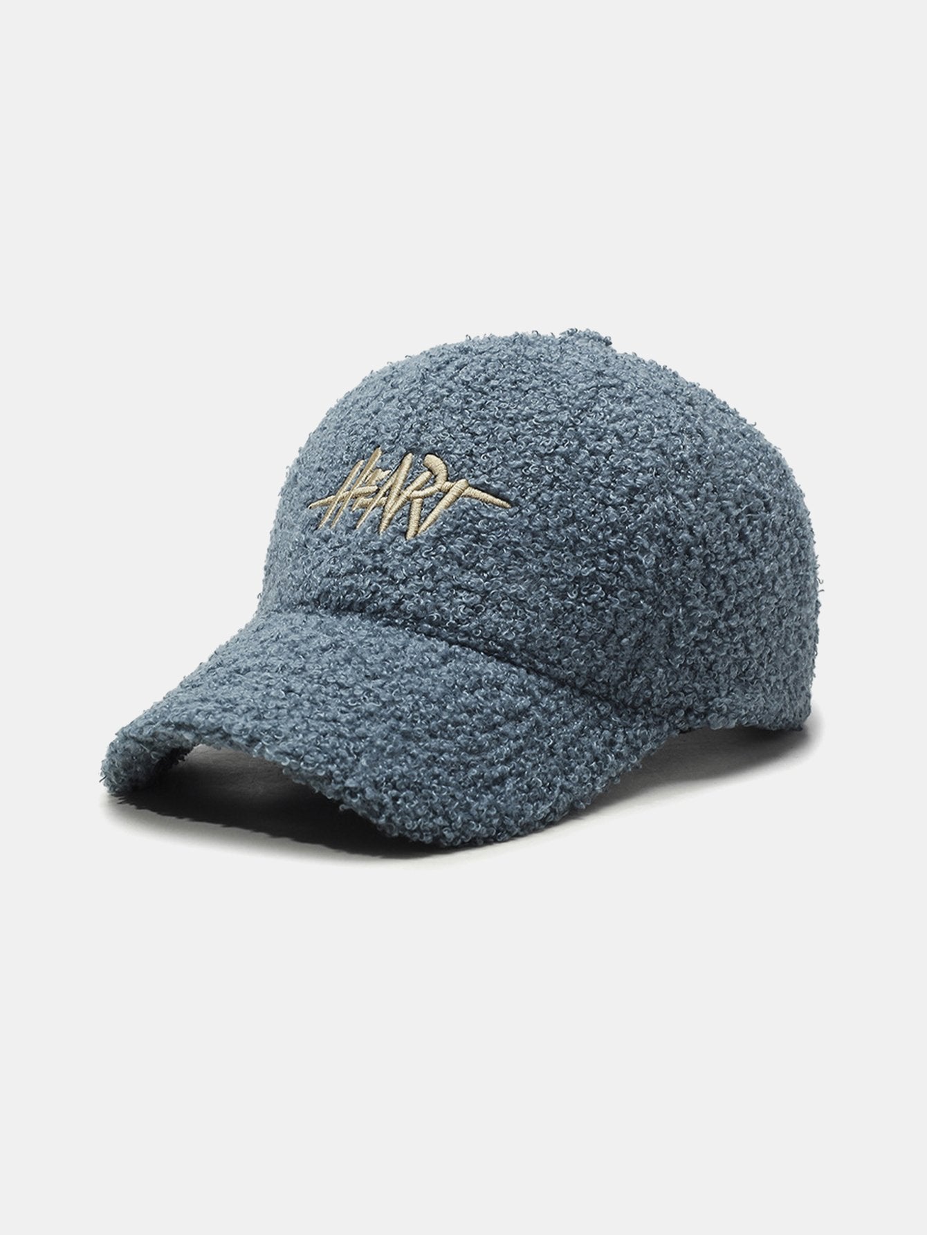 Casquette de baseball en peluche avec broderie cœur