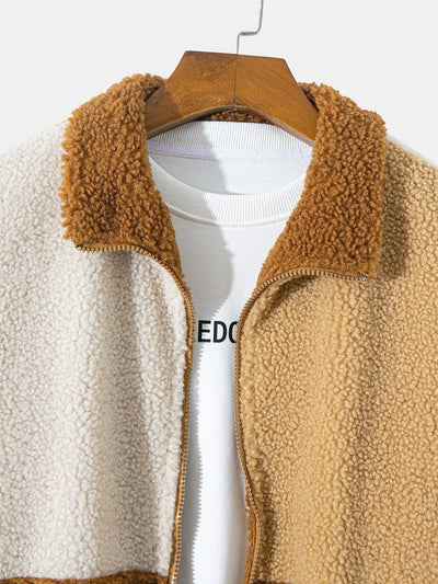 Manteau polaire Teddy à blocs de couleurs