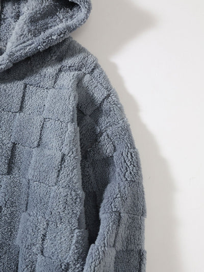 Sweat à capuche Teddy à damier coupe décontractée