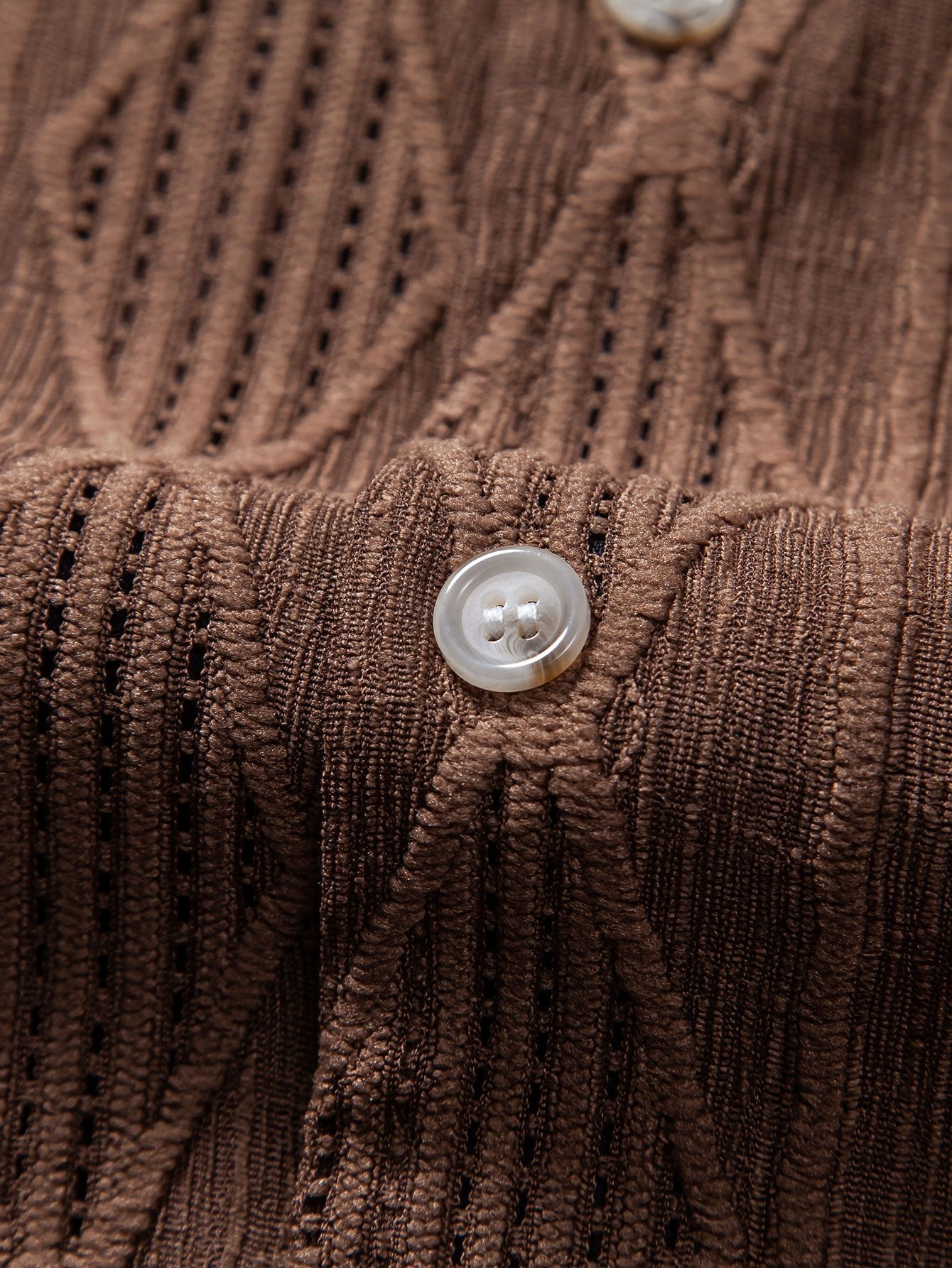 Chemise Cubaine Jacquard à Motifs Géométriques