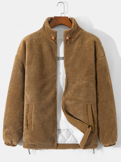 Manteau zippé en polaire matelassée doublée