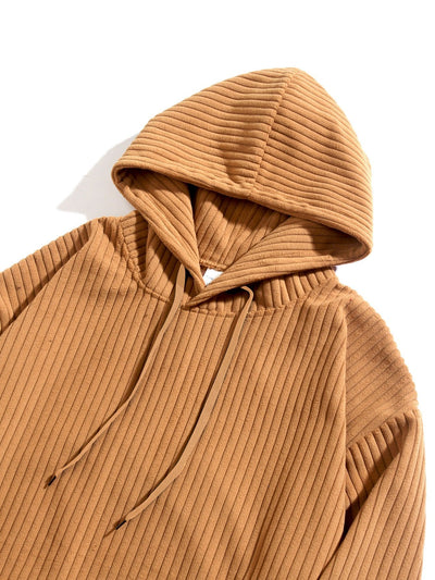 Sweat à capuche en velours côtelé coupe décontractée