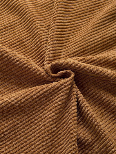 Chemise à capuche en velours côtelé colorblock coupe décontractée et pantalon droit en velours côtelé