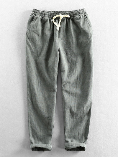 Short Décontracté en Lin et Coton Mélangés