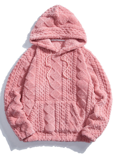Sweat à capuche en jacquard géométrique Teddy