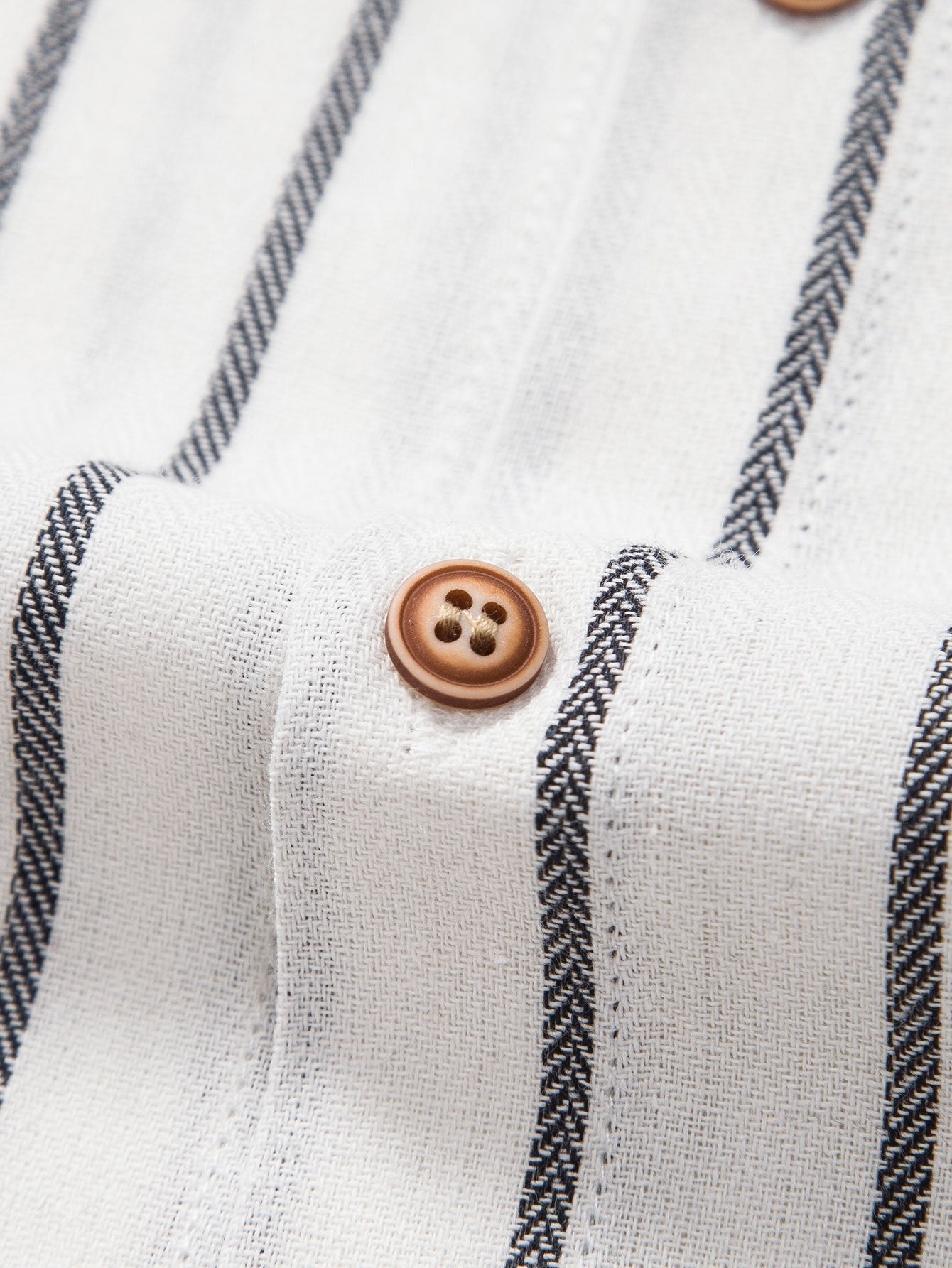 Chemise Rayée en Coton Mélangé à Boutons