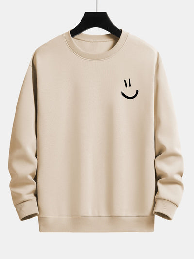 Sweat-shirt décontracté à imprimé smiley