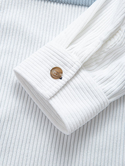 Chemise en velours côtelé à blocs de couleurs avec poches