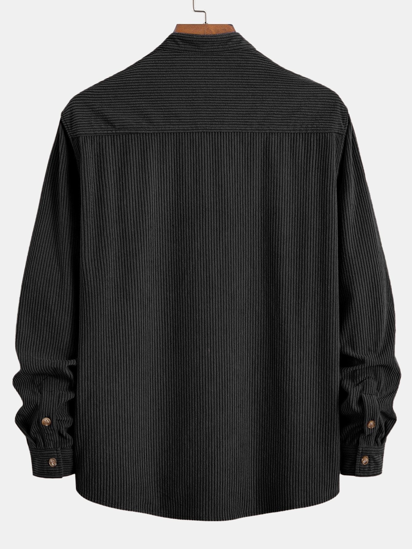 Chemise à col montant en velours côtelé
