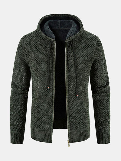 Pull à capuche texturé doublé en peluche