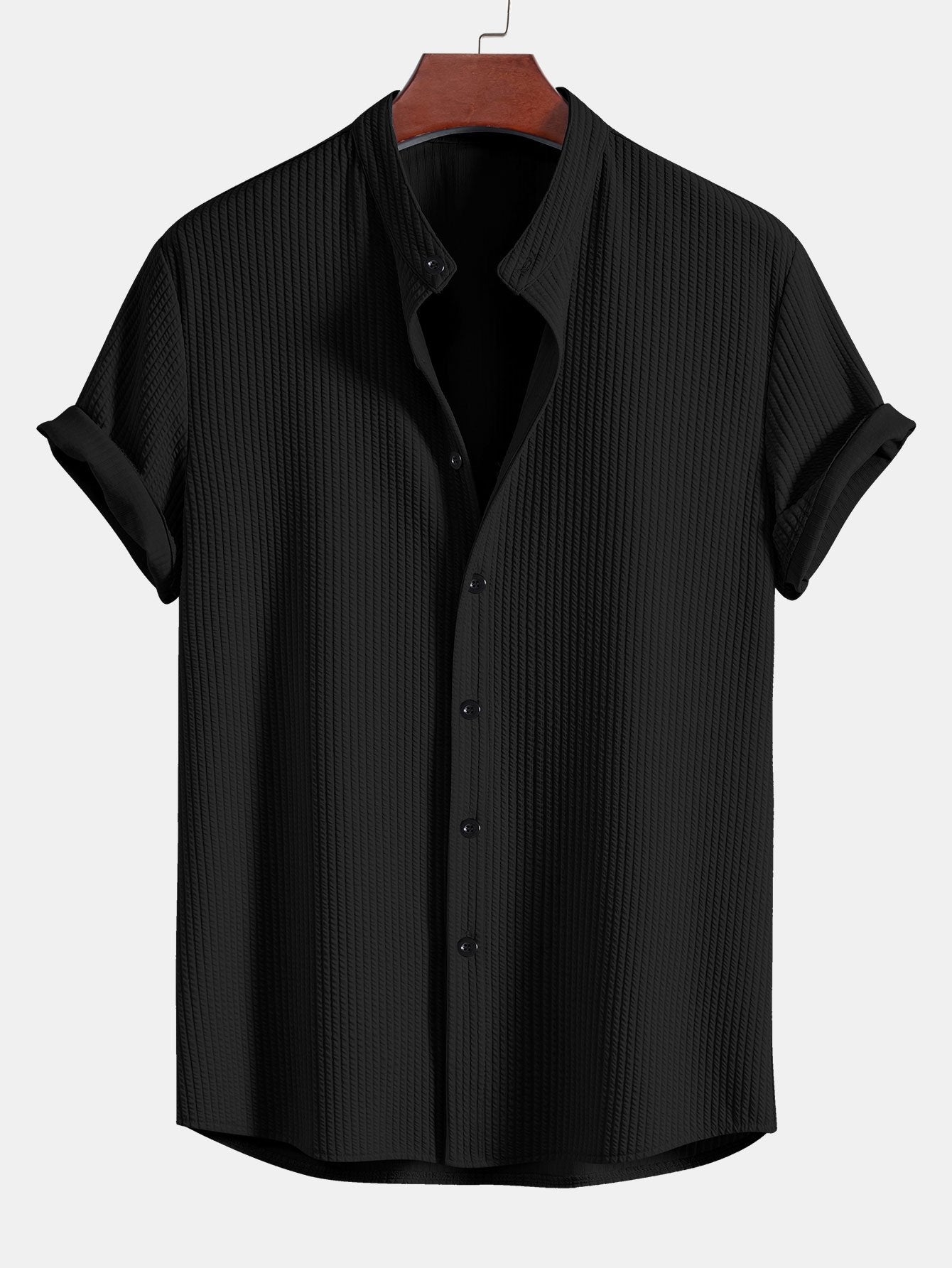 James | Chemise Muscle Fit avec col montant côtelé