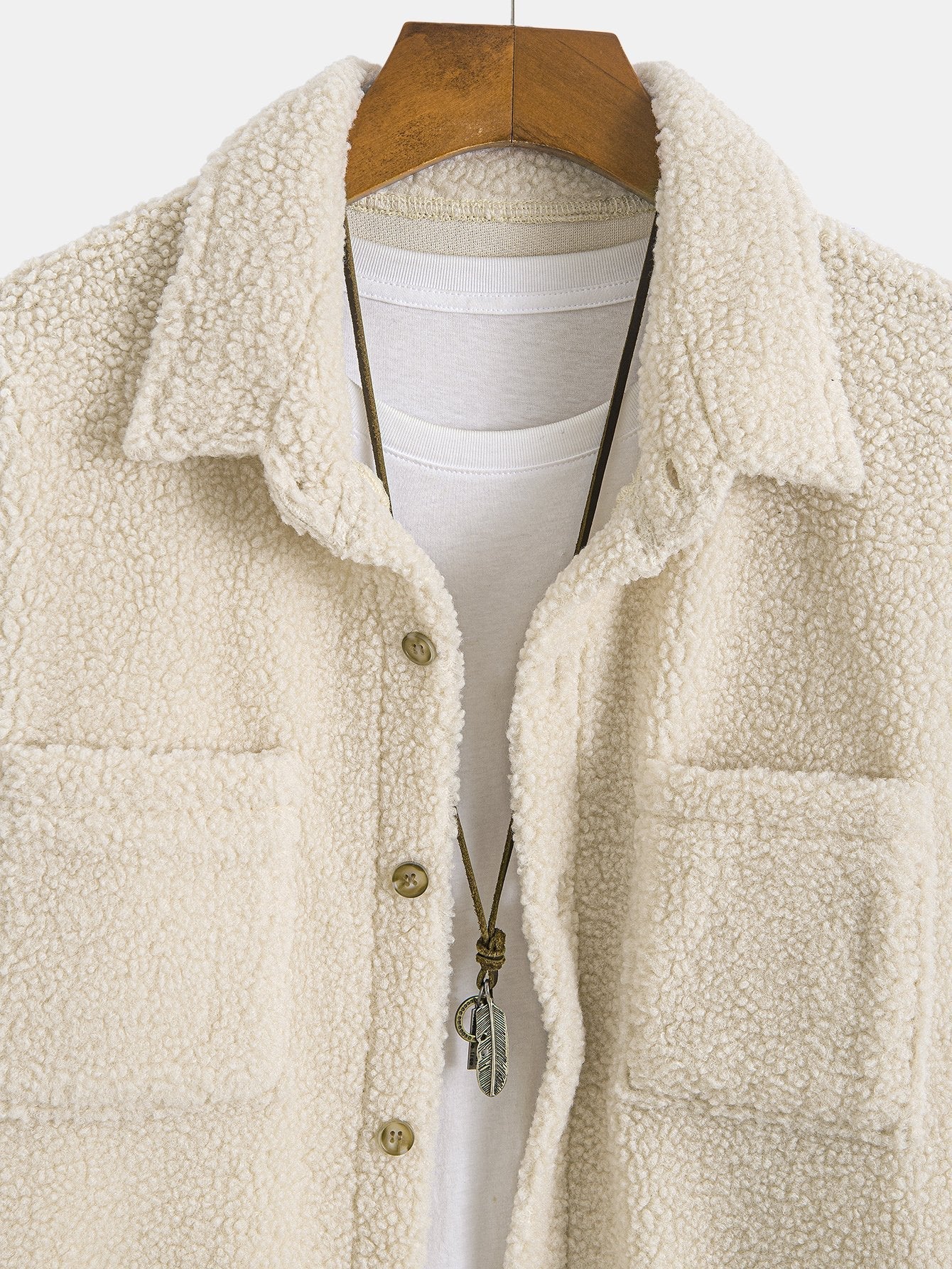 Chemise boutonnée en polaire Teddy