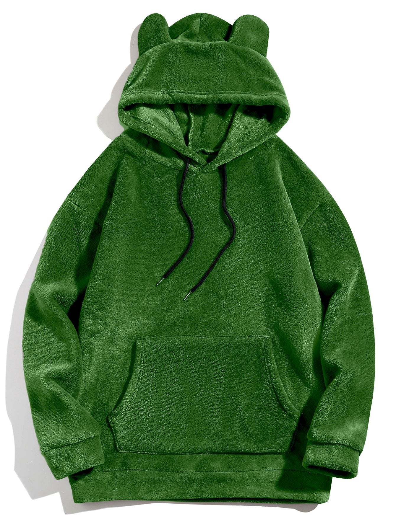 Sweat à capuche en polaire Teddy coupe décontractée avec oreilles