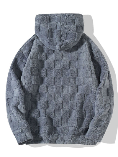 Sweat à capuche Teddy à damier coupe décontractée
