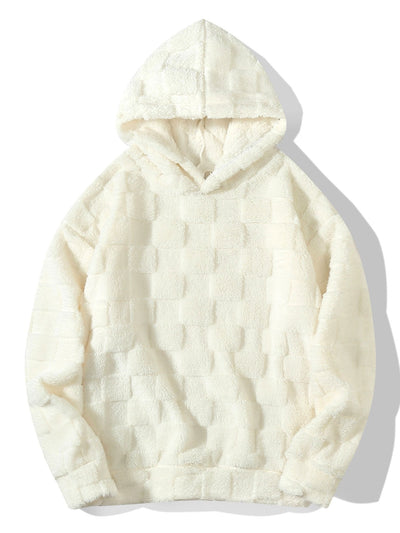 Sweat à capuche Teddy à damier coupe décontractée