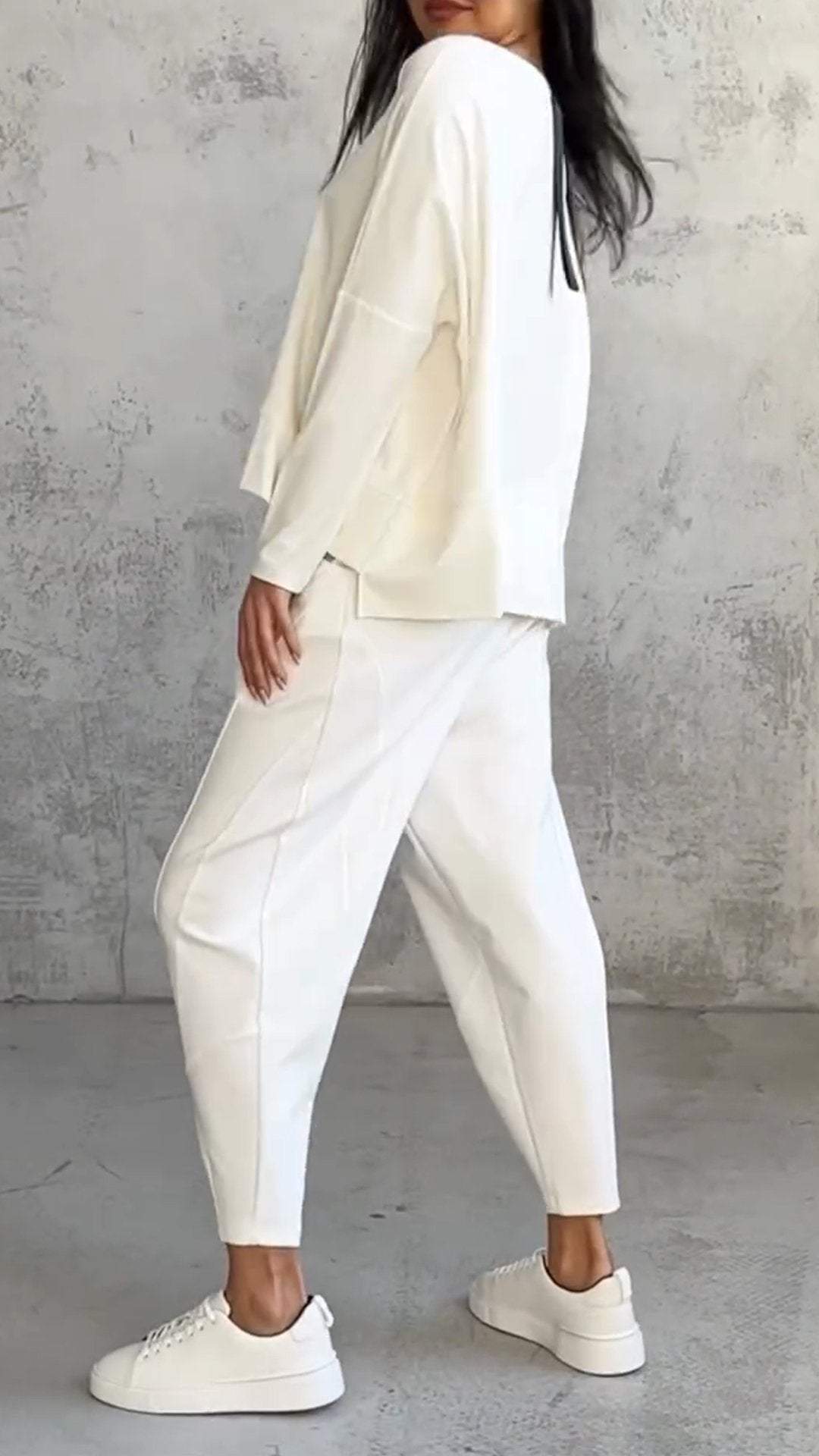 Ensemble Lounge Femme – Coupe Ample – Maille Douce – Pantalon Jambe Droite
