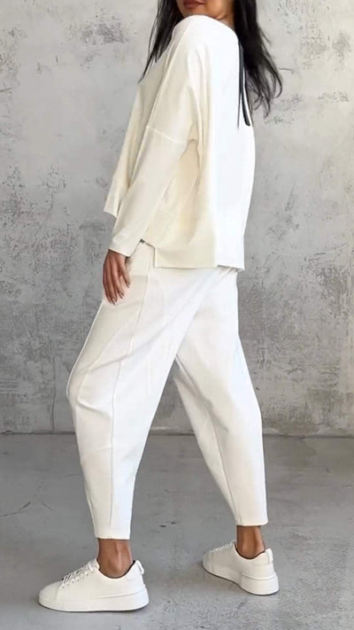 Ensemble Lounge Femme – Coupe Ample – Maille Douce – Pantalon Jambe Droite