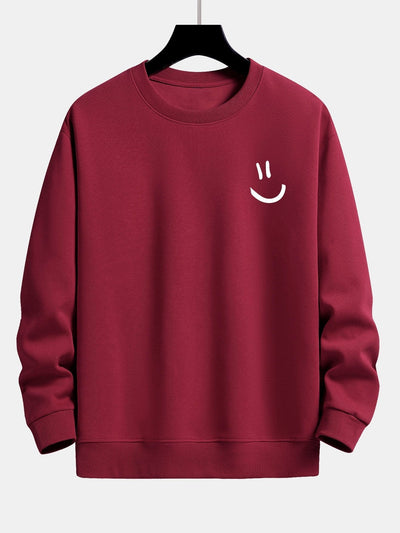 Sweat-shirt décontracté à imprimé smiley