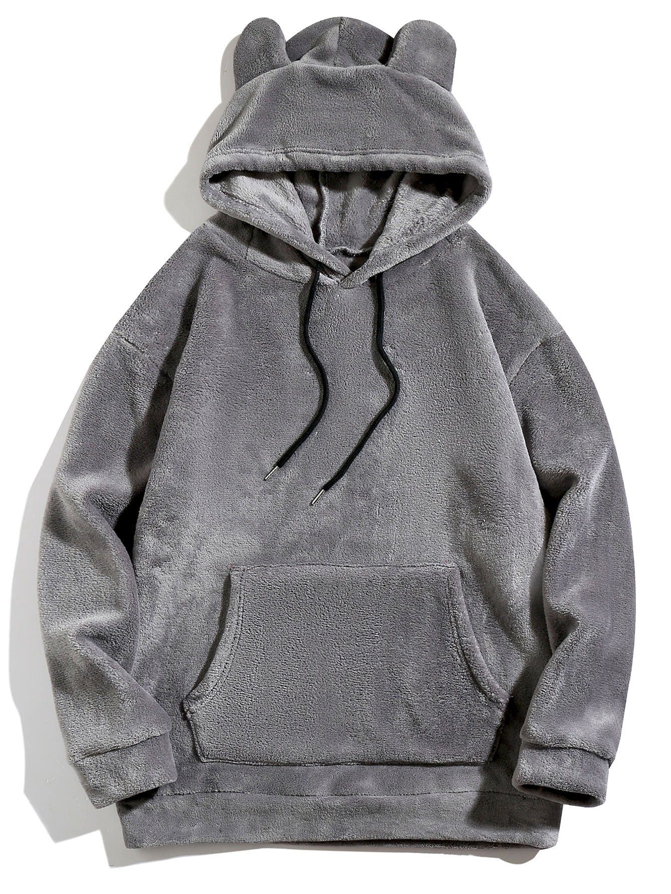 Sweat à capuche en polaire Teddy coupe décontractée avec oreilles