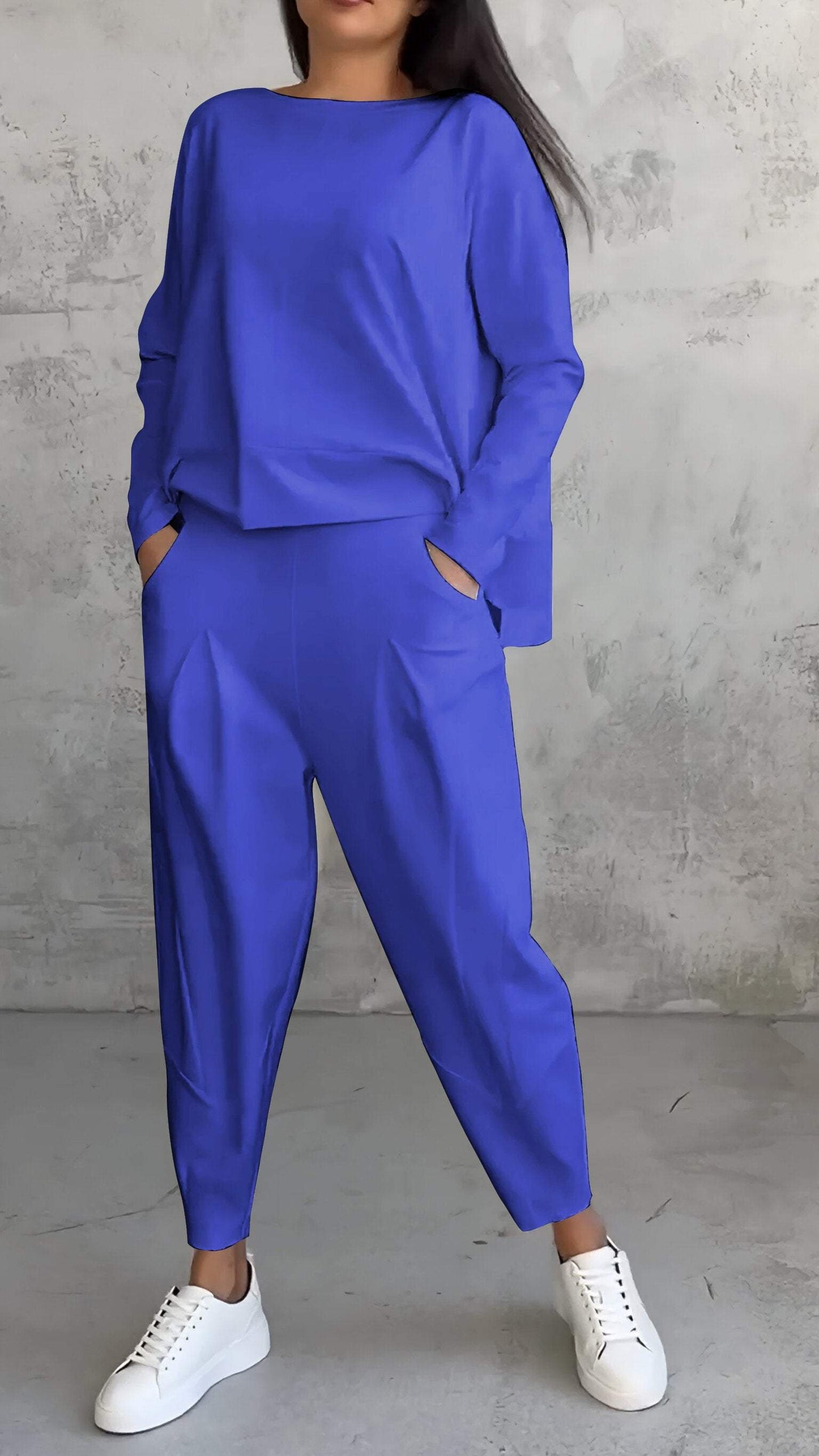 Ensemble Lounge Femme – Coupe Ample – Maille Douce – Pantalon Jambe Droite