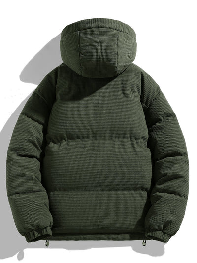 Doudoune à capuche en velours côtelé doublée Teddy