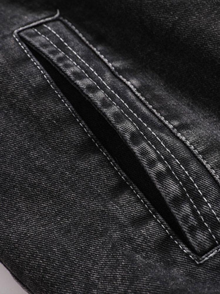 Veste en jean délavée doublée en peluche