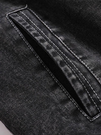 Veste en jean délavée doublée en peluche