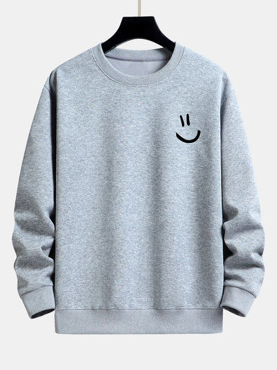 Sweat-shirt décontracté à imprimé smiley