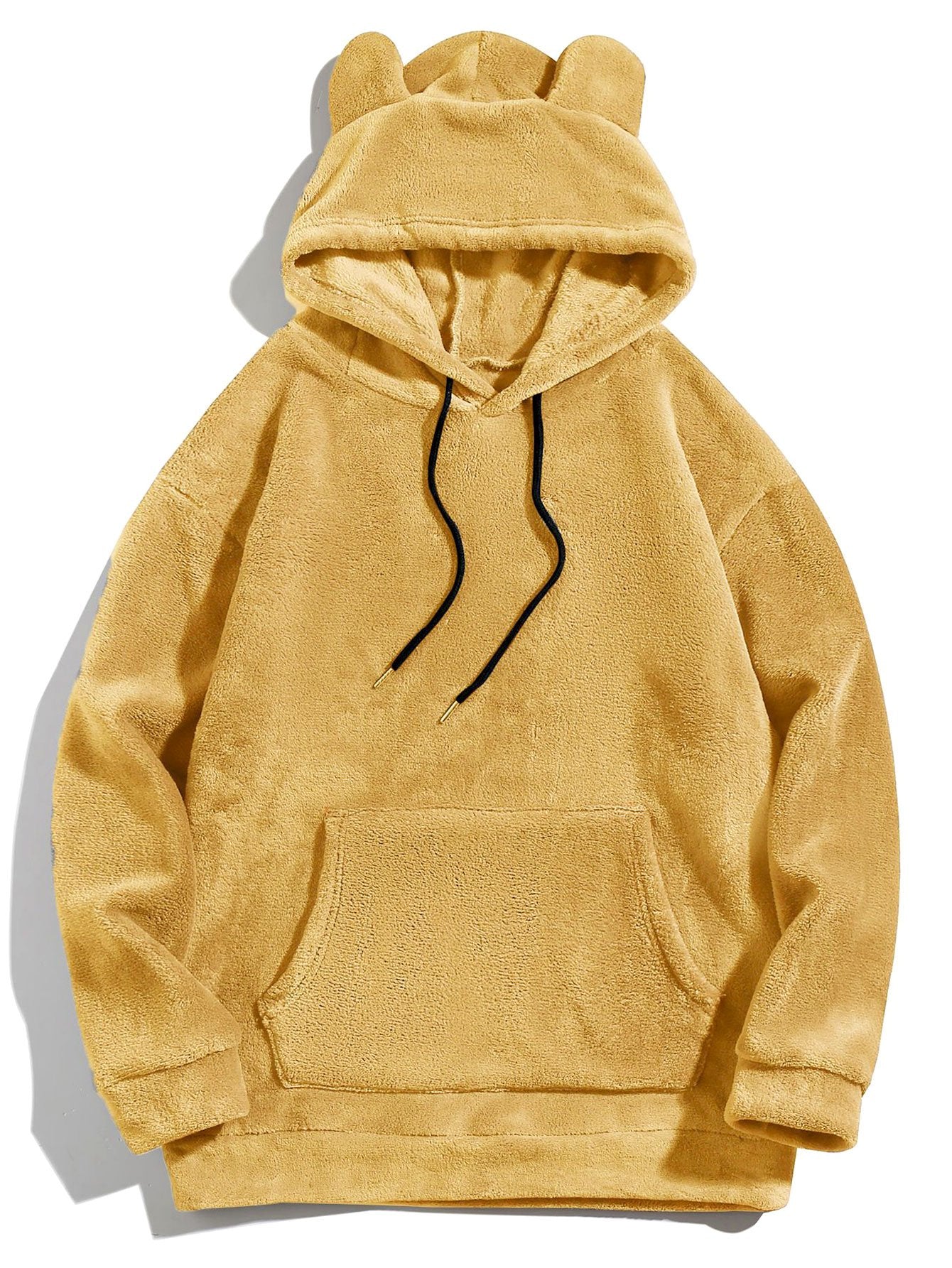 Sweat à capuche en polaire Teddy coupe décontractée avec oreilles