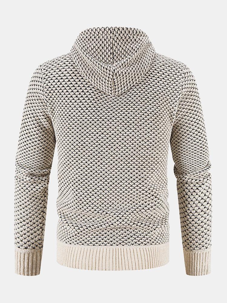 Pull à capuche texturé doublé en peluche