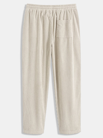 Chemise à capuche en velours côtelé colorblock coupe décontractée et pantalon droit en velours côtelé
