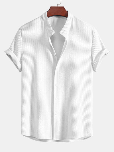 James | Chemise Muscle Fit avec col montant côtelé