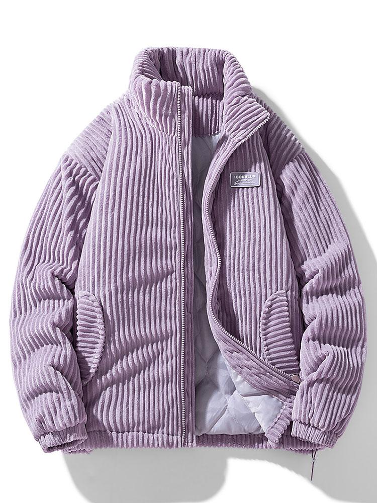 Manteau en velours côtelé matelassé doublé