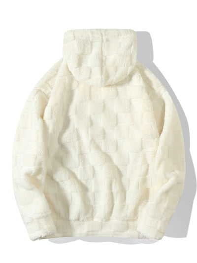 Sweat à capuche Teddy à damier coupe décontractée