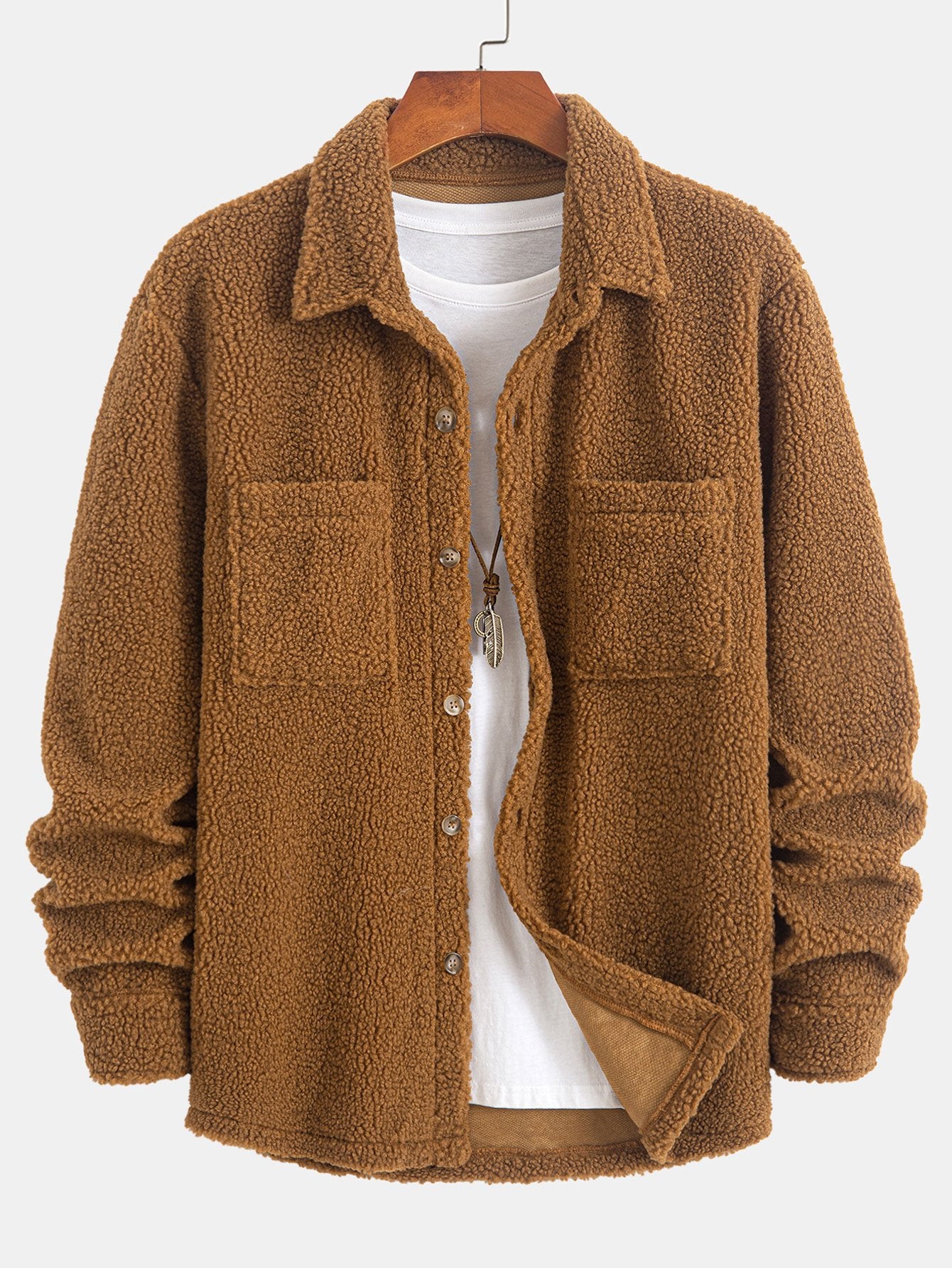 Chemise boutonnée en polaire Teddy