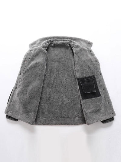Veste en jean délavée doublée en peluche