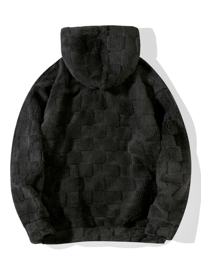 Sweat à capuche Teddy à damier coupe décontractée