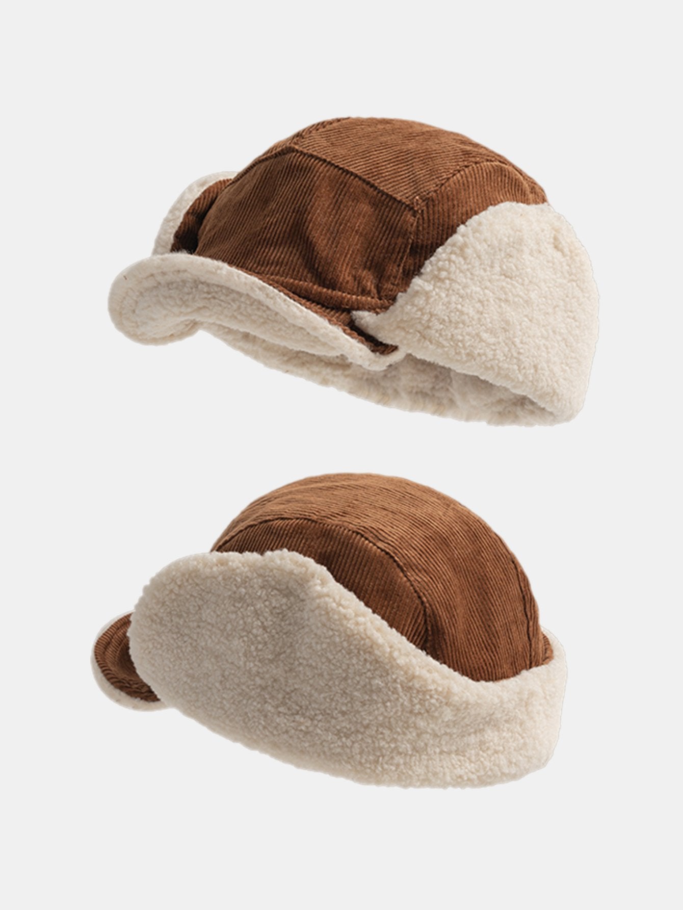 Casquette de baseball rétro en velours côtelé avec oreillettes