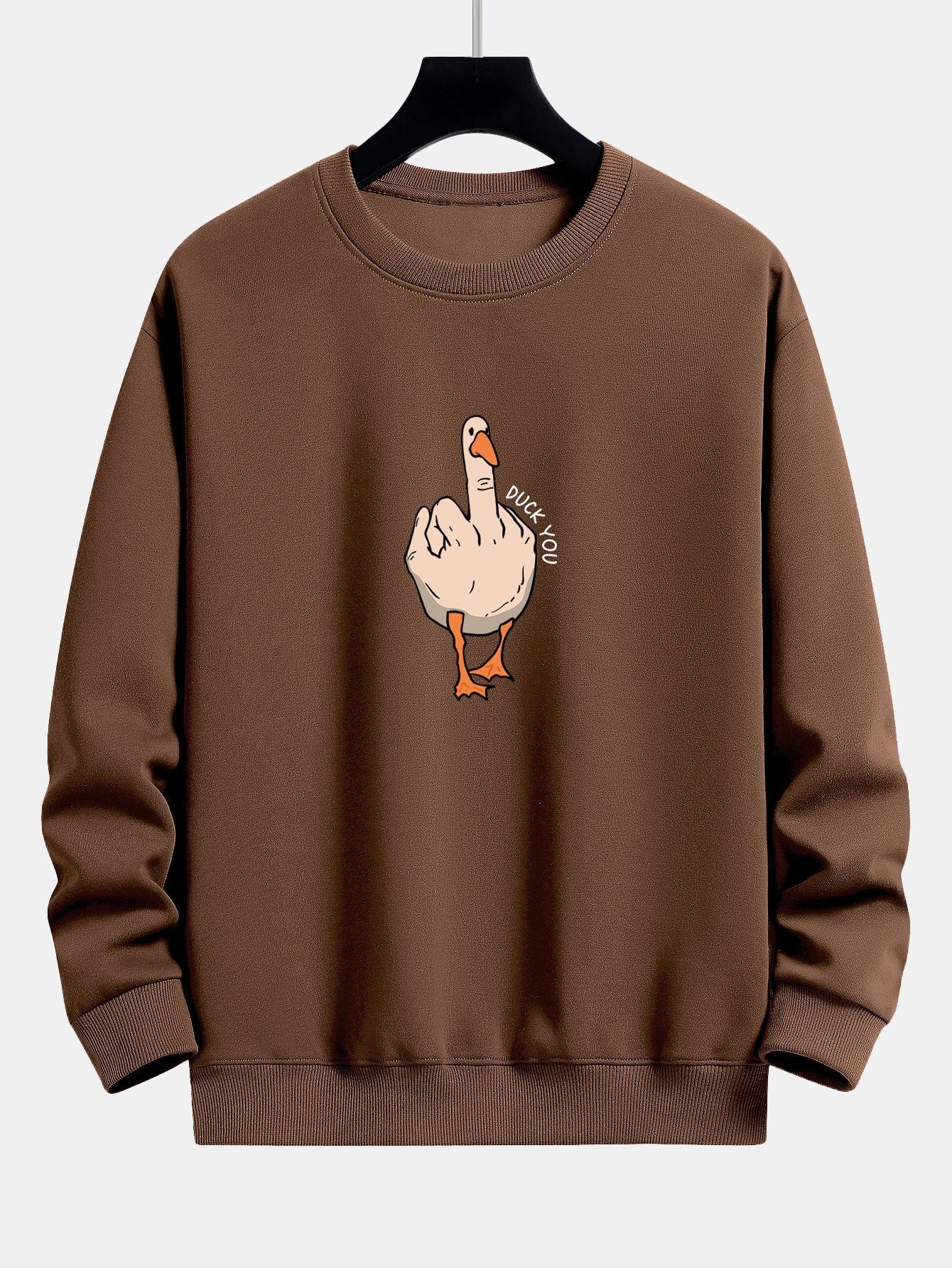 Sweat-shirt décontracté à imprimé oie et slogan