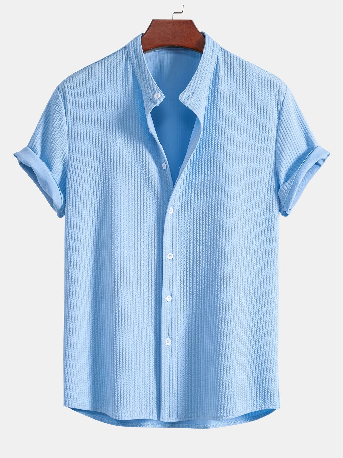 James | Chemise Muscle Fit avec col montant côtelé