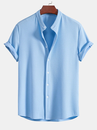 James | Chemise Muscle Fit avec col montant côtelé