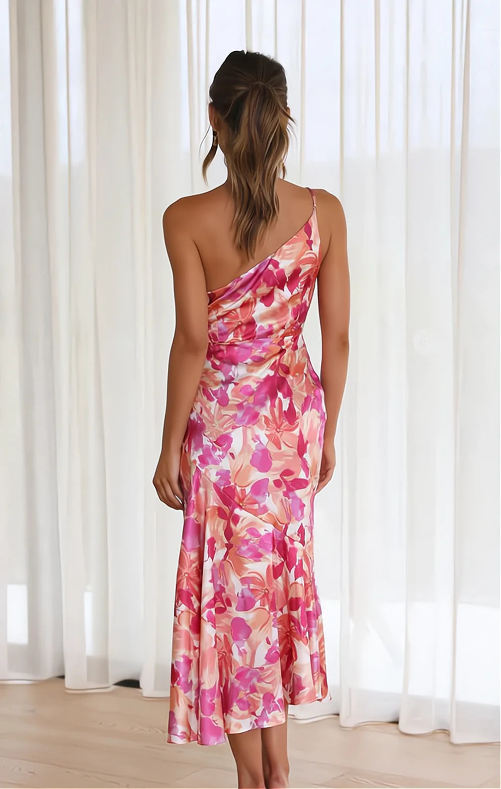 Diane | Robe fleurie en satin
