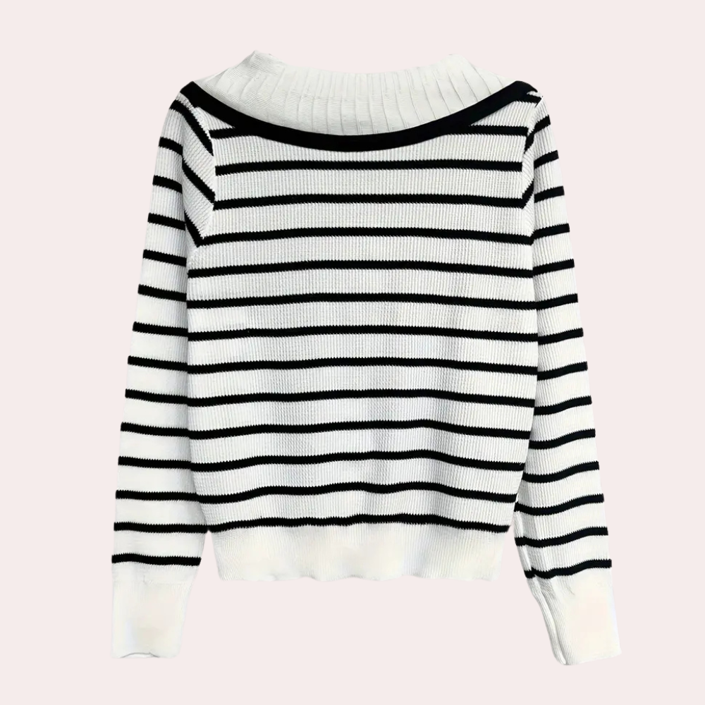 OLIVEA - Pull à Col avec Rayures pour Femmes