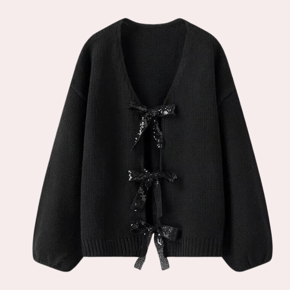 BETTY - Cardigan Décontracté avec Noeud pour Femmes