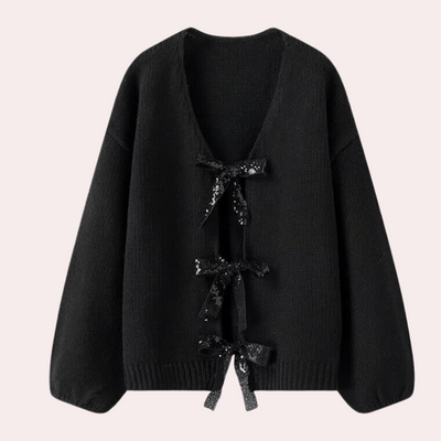 BETTY - Cardigan Décontracté avec Noeud pour Femmes