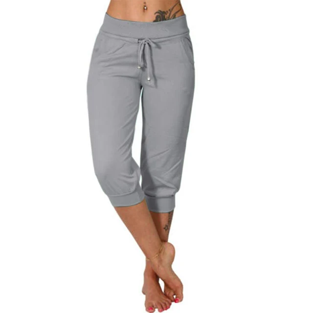 Pantalon capri femme Liora en coton‑lin – taille élastique & cordon, léger & tendance été 2025