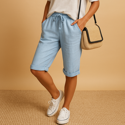 Pantalon capri aéré avec taille élastique pour femmes | Lotte