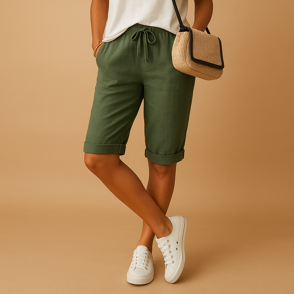 Pantalon capri aéré avec taille élastique pour femmes | Lotte